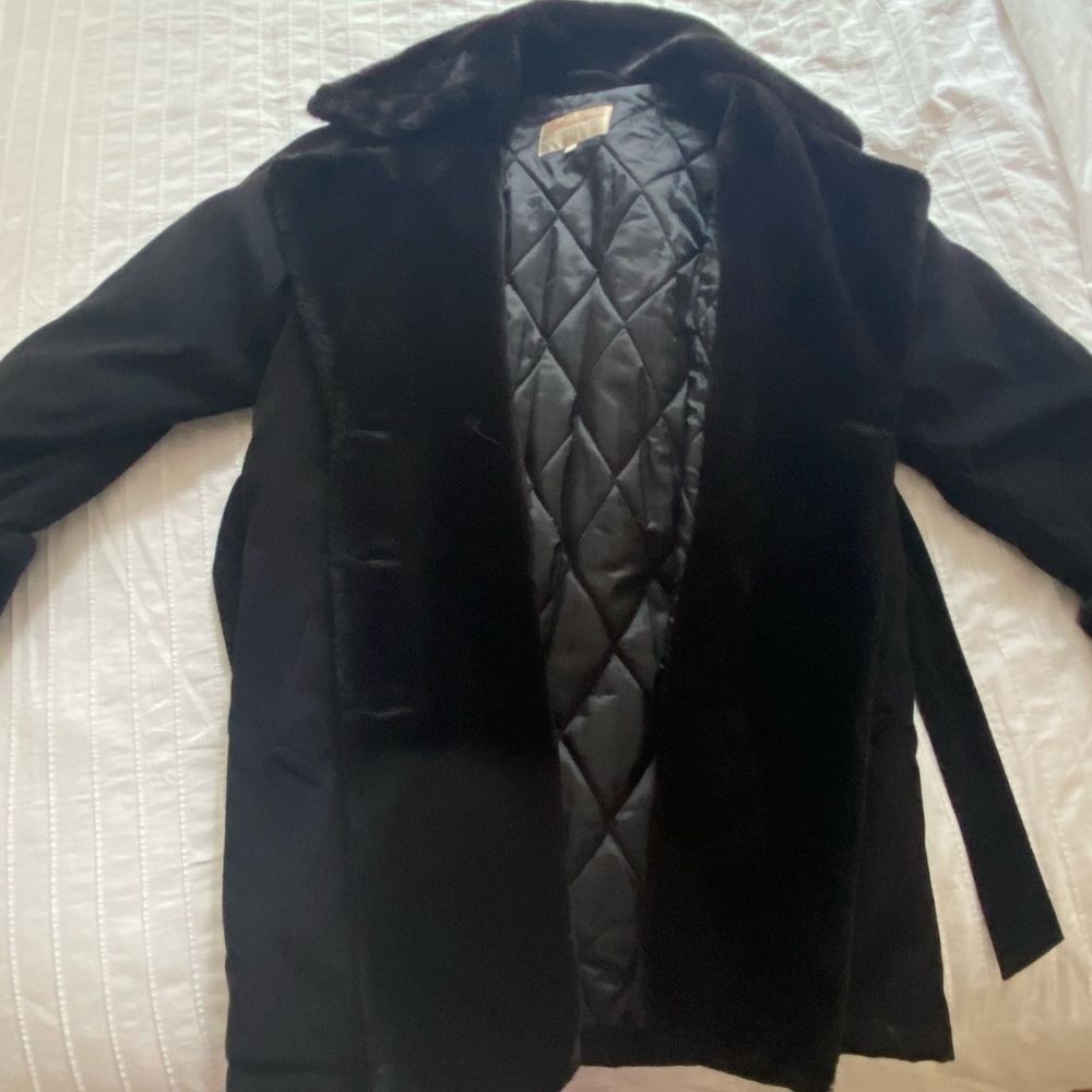 Black coat with fur